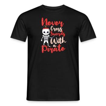 L’escrime ne croise jamais le fer avec un pirate - T-shirt homme - noir - Devant - AI Model Male 178 light (178cm)
