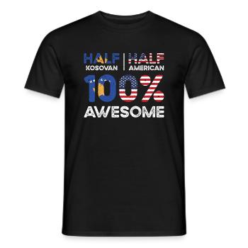 Kosovar American Patriot États-Unis - T-shirt homme - noir - Devant - AI Model Male 178 light (178cm)
