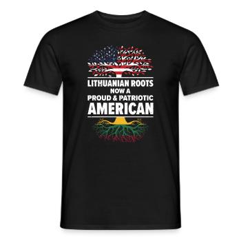 Litauisch Amerikanischer Patriot USA Gewachsen - Männer T-Shirt - Schwarz - Vorne - AI Model Male 178 light (178cm)