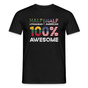 Litauisch Amerikanischer Patriot USA Gewachsen - Männer T-Shirt - Schwarz - Vorne - AI Model Male 178 light (178cm)