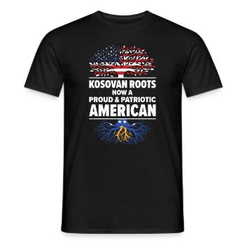 Kosovar American Patriot États-Unis - T-shirt homme - noir - Devant - AI Model Male 178 light (178cm)