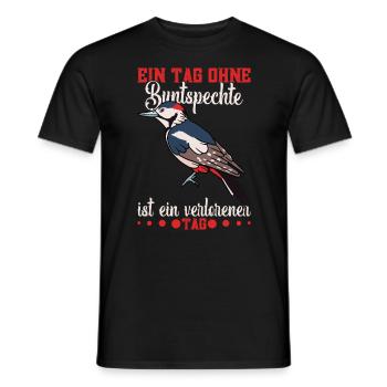 Buntspecht Ornithologe Vogelfreund Spechtliebhaber - Männer T-Shirt - Schwarz - Vorne - AI Model Male 178 light (178cm)