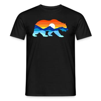 Camping -Wandern Retro Mountains Outdoor Camp Bear - Männer T-Shirt - Schwarz - Vorne - AI Model Male 178 light (178cm)