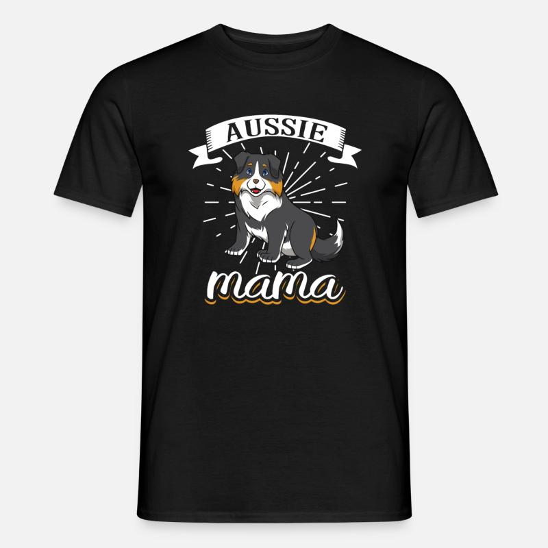 Aussie Mama - Australian Shepherd - Männer T-Shirt - Schwarz