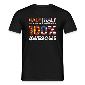 Macédonien Patriote américain États-Unis - T-shirt homme - noir - Devant - AI Model Male 178 light (178cm)