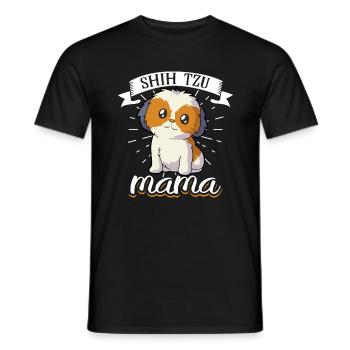 Shih Tzu Mama - Shih Tzu - Männer T-Shirt - Schwarz - Vorne - AI Model Male 178 light (178cm)
