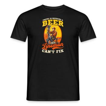 Lineman Pole Nothing Beer Und Lineman Cant Fix - Männer T-Shirt - Schwarz - Vorne - AI Model Male 178 light (178cm)