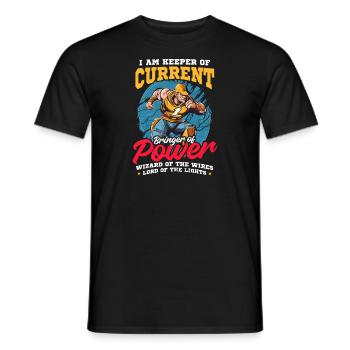 Lineman, Pole Keeper, Current, Bringer der Macht - Männer T-Shirt - Schwarz - Vorne - AI Model Male 178 light (178cm)