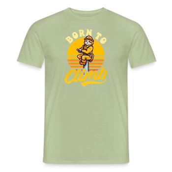 Lineman Pole Born To Climb Cat - Männer T-Shirt - Sage - Vorne - AI Model Male 178 light (178cm)