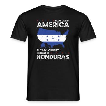 Hondurien American Patriot États-Unis - T-shirt homme - noir - Devant - AI Model Male 178 light (178cm)