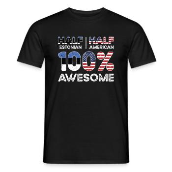 Estnischer amerikanischer Patriot USA Gewachsenes - Männer T-Shirt - Schwarz - Vorne - AI Model Male 178 light (178cm)