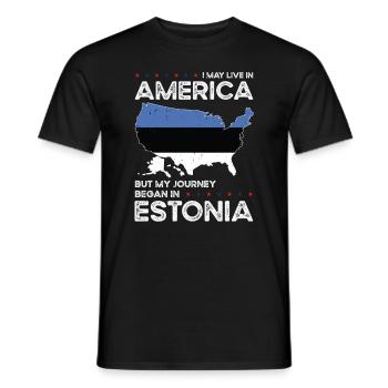 Estonien américain Patriot USA Cultivé - T-shirt homme - noir - Devant - AI Model Male 178 light (178cm)