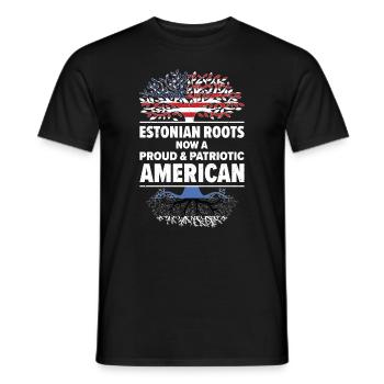 Estnischer amerikanischer Patriot USA Gewachsenes - Männer T-Shirt - Schwarz - Vorne - AI Model Male 178 light (178cm)
