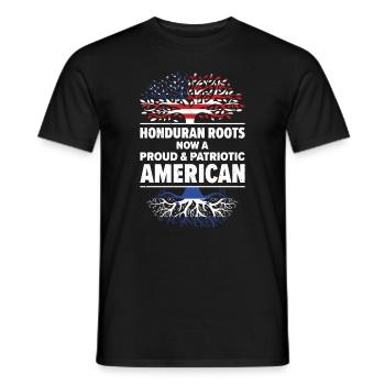 Hondurien American Patriot États-Unis - T-shirt homme - noir - Devant - AI Model Male 178 light (178cm)