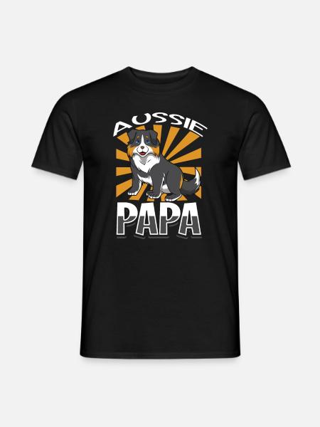 Aussie Papa - Australian Shepherd - Men's T-Shirt - black