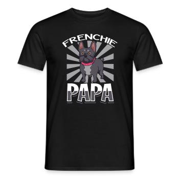 Frenchie Papa - Bouledogue français - T-shirt homme - noir - Devant - AI Model Male 178 light (178cm)