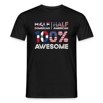Patriote dominicain américain États-Unis - T-shirt homme - noir - Devant - AI Model Male 178 light (178cm)