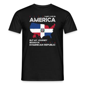 Dominikanische amerikanische Patriotin USA - Männer T-Shirt - Schwarz - Vorne - AI Model Male 178 light (178cm)