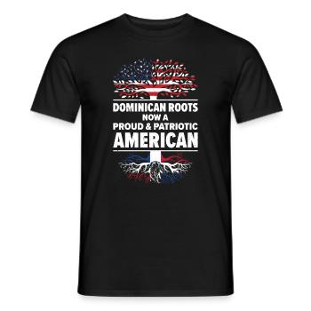 Patriote dominicain américain États-Unis - T-shirt homme - noir - Devant - AI Model Male 178 light (178cm)