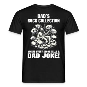 Rock Sammeln Papa Gitarre Musik Geologie - Männer T-Shirt - Schwarz - Vorne - AI Model Male 178 light (178cm)