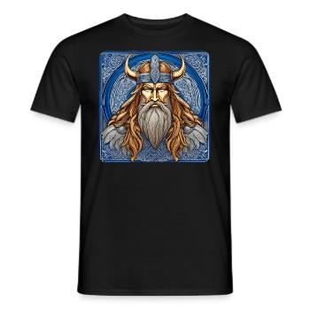 Stolzer Wikinger mit Hörner Helm - Männer T-Shirt - Schwarz - Vorne - AI Model Male 178 light (178cm)