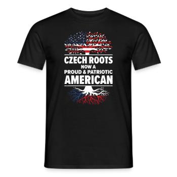Czech American Patriot USA Grown Czech Republic - Men's T-Shirt - black - Front - AI Model Male 178 light (178cm)