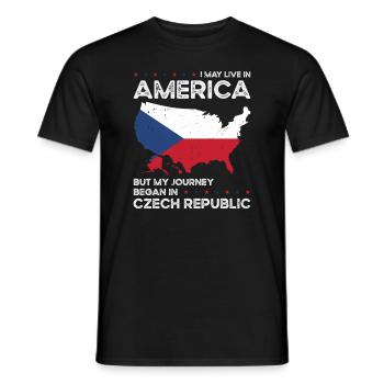 Czech American Patriot USA Grown Czech Republic - Men's T-Shirt - black - Front - AI Model Male 178 light (178cm)