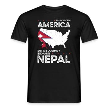 Népalais Patriote américain États-Unis - T-shirt homme - noir - Devant - AI Model Male 178 light (178cm)