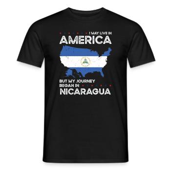 Nicaraguan American Patriot USA Grown Nicaragua - Men's T-Shirt - black - Front - AI Model Male 178 light (178cm)