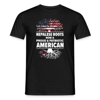 Népalais Patriote américain États-Unis - T-shirt homme - noir - Devant - AI Model Male 178 light (178cm)