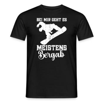 Snowboardfahrer Berge Wintersportler Schnee - Männer T-Shirt - Schwarz - Vorne - AI Model Male 178 light (178cm)