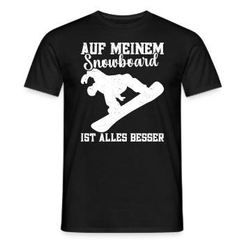 Snowboarden Wintersport Berge Snowboardfahrer - Männer T-Shirt - Schwarz - Vorne - AI Model Male 178 light (178cm)