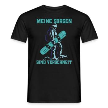 Skipiste Wintersportler Berge Snowboardfahrer - Männer T-Shirt - Schwarz - Vorne - AI Model Male 178 light (178cm)