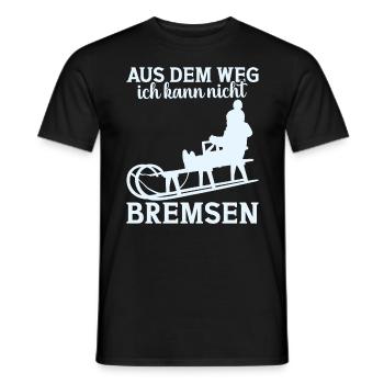 Schlitten Wintersportler Rodeln Rodler - Männer T-Shirt - Schwarz - Vorne - AI Model Male 178 light (178cm)