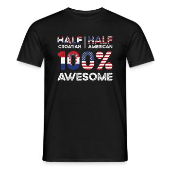Croatian American Patriot USA Grown Croatia US - Men's T-Shirt - black - Front - AI Model Male 178 light (178cm)