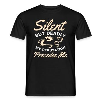 Fart Farting Crop Duster Dad Humor - Men's T-Shirt - black - Front - AI Model Male 178 light (178cm)
