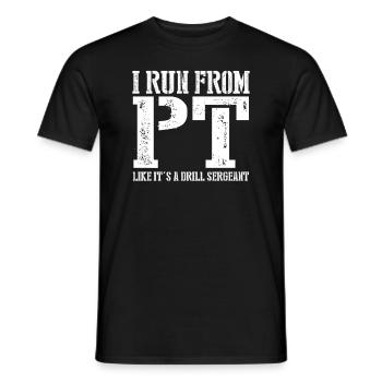 Ich renne von PT wie ein Bohrsergeant lustig - Männer T-Shirt - Schwarz - Vorne - AI Model Male 178 light (178cm)