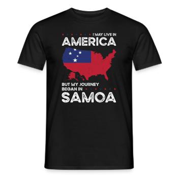 Samoan American Patriot USA Grown Samoa US Flag - Men's T-Shirt - black - Front - AI Model Male 178 light (178cm)