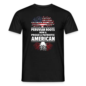 Patriote américain péruvien USA cultivé - T-shirt homme - noir - Devant - AI Model Male 178 light (178cm)
