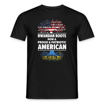 Rwandan American Patriot USA Grown Rwanda US Flag - Men's T-Shirt - black - Front - AI Model Male 178 light (178cm)