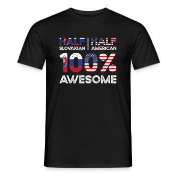Slowakisch Amerikanischer Patriot USA Gewachsen - Männer T-Shirt - Schwarz - Vorne - AI Model Male 178 light (178cm)