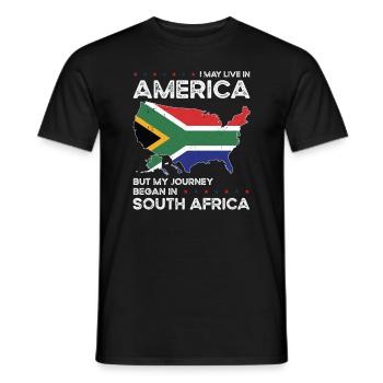 Patriote sud-africain américain États-Unis - T-shirt homme - noir - Devant - AI Model Male 178 light (178cm)