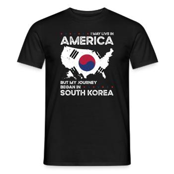 South Korean American Patriot USA Grown South - Men's T-Shirt - black - Front - AI Model Male 178 light (178cm)