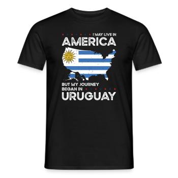 Uruguayan American Patriot USA Grown Uruguay US - Men's T-Shirt - black - Front - AI Model Male 178 light (178cm)