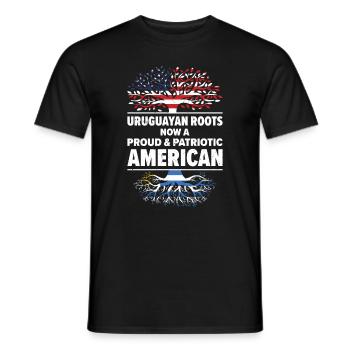 Uruguayan American Patriot USA Grown Uruguay US - Men's T-Shirt - black - Front - AI Model Male 178 light (178cm)