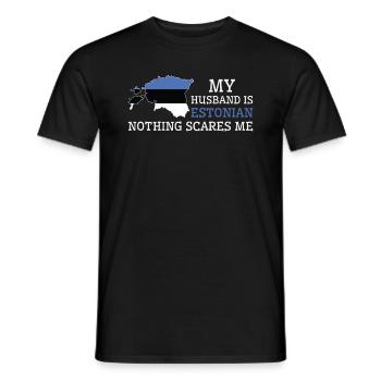 Nichts macht mir Angst Meine Frau ist estnisch - Männer T-Shirt - Schwarz - Vorne - AI Model Male 178 light (178cm)