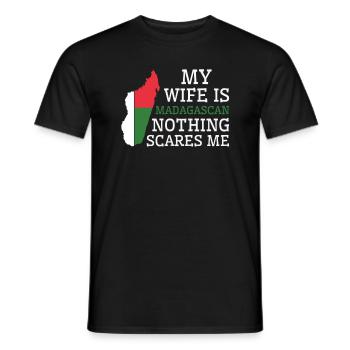 Nothing Scares Me My Wife Is Madagascan Husband - Men's T-Shirt - black - Front - AI Model Male 178 light (178cm)
