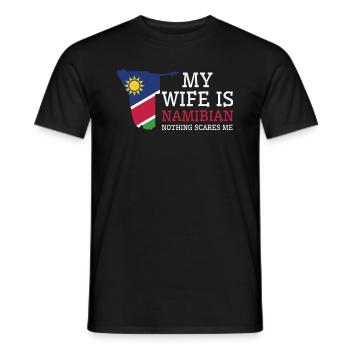Nichts macht mir Angst Meine Frau ist Namibierin - Männer T-Shirt - Schwarz - Vorne - AI Model Male 178 light (178cm)