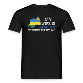 Nothing Scares Me My Wife Is Rwandan Husband - Men's T-Shirt - black - Front - AI Model Male 178 light (178cm)