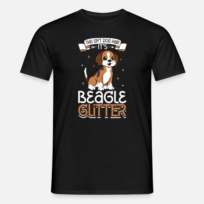 Beagle Glitzer - Männer T-Shirt - Schwarz